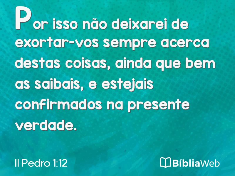 II Pedro 1:12 em imagem para compartilhar