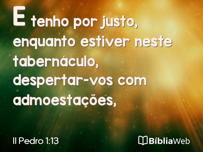 II Pedro 1:13 em imagem para compartilhar