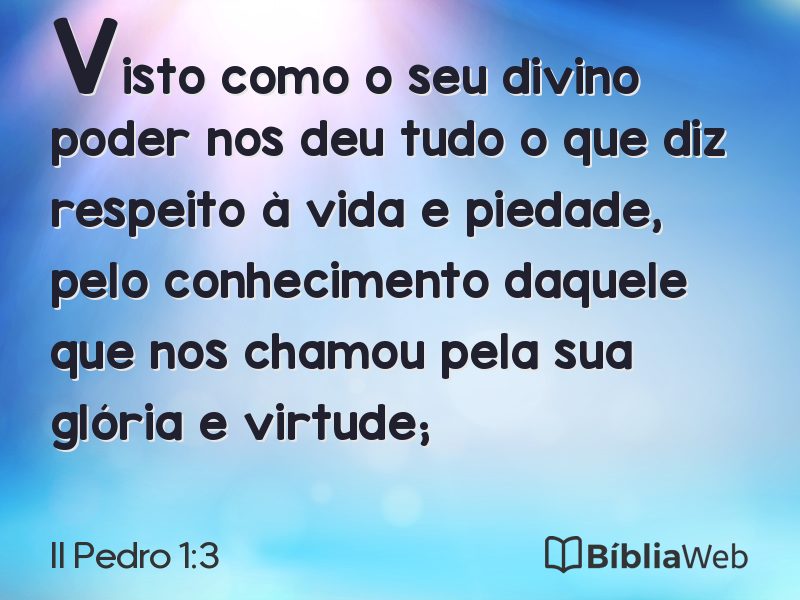 II Pedro 1:3 em imagem para compartilhar