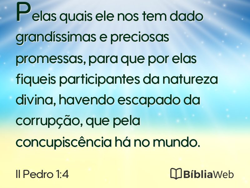 II Pedro 1:4 em imagem para compartilhar