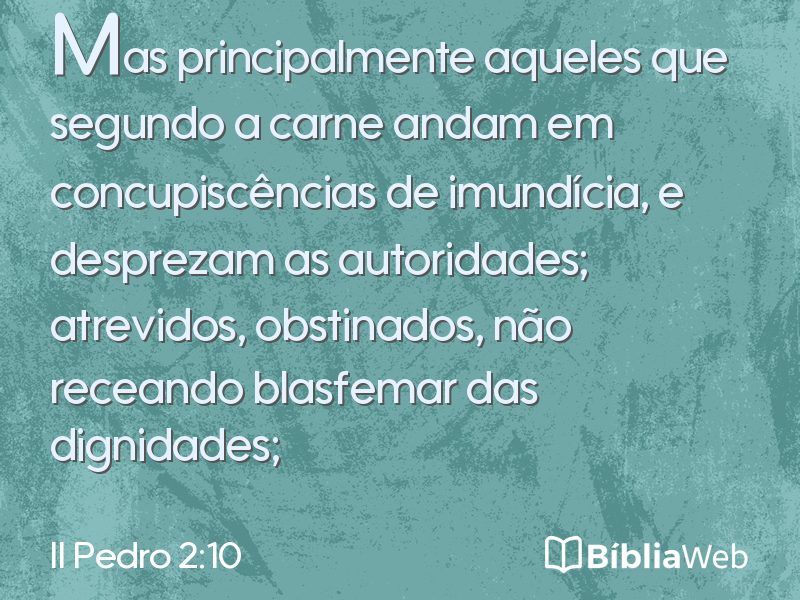 II Pedro 2:10 em imagem para compartilhar