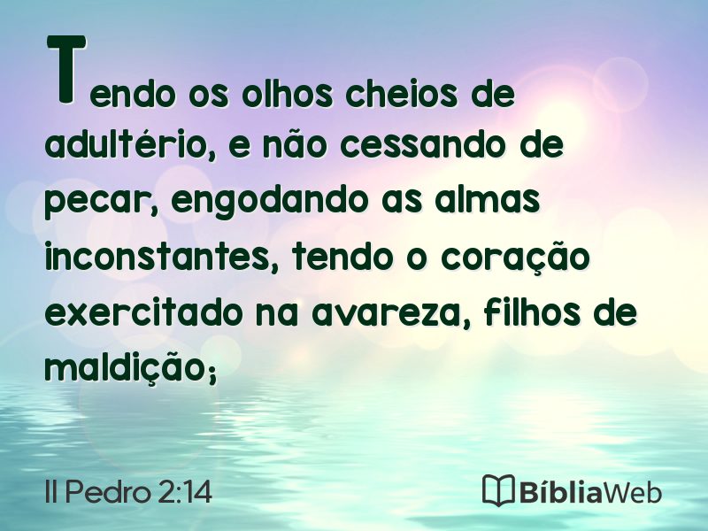 II Pedro 2:14 em imagem para compartilhar