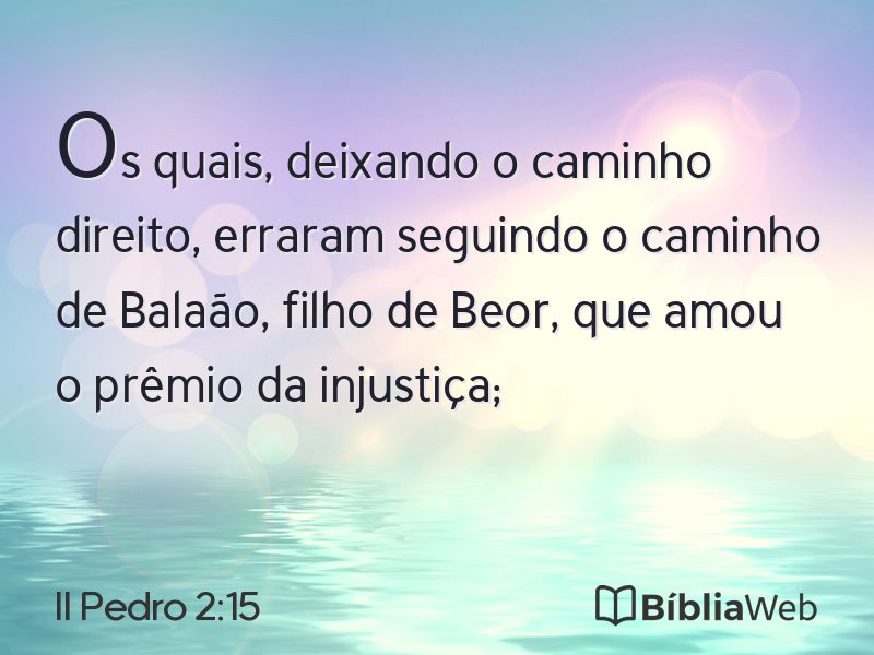 II Pedro 2:15 em imagem para compartilhar