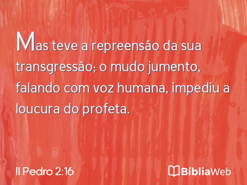 II Pedro 2:16 em imagem para compartilhar