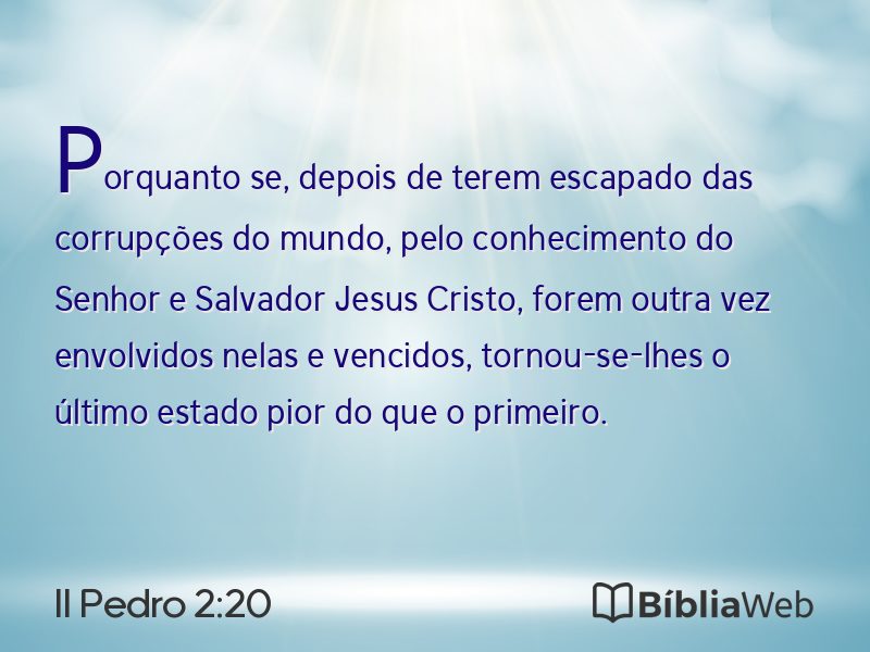 II Pedro 2:20 em imagem para compartilhar