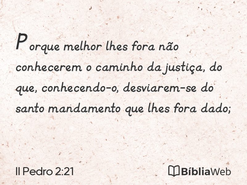 II Pedro 2:21 em imagem para compartilhar