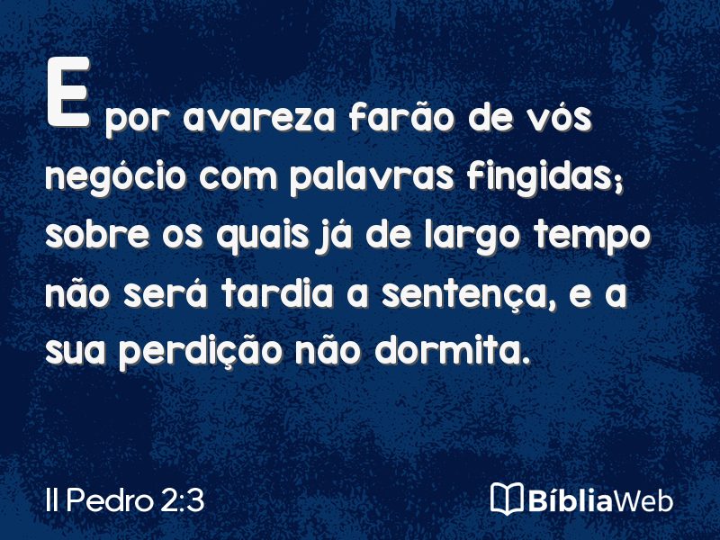 II Pedro 2:3 em imagem para compartilhar