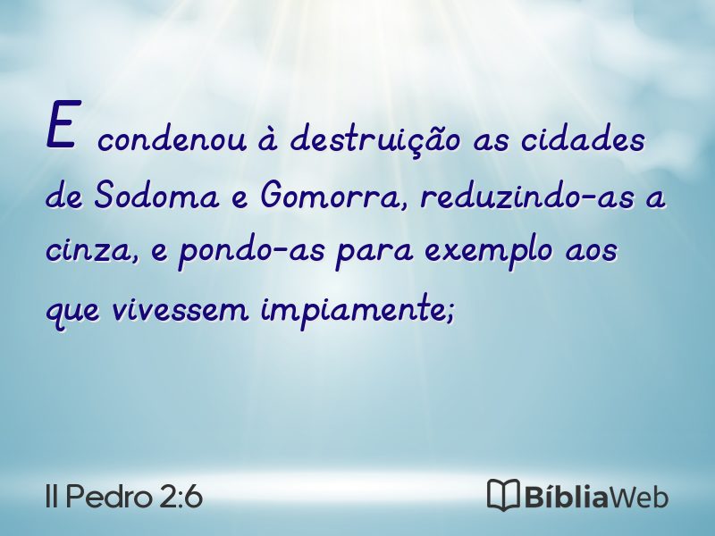 II Pedro 2:6 em imagem para compartilhar