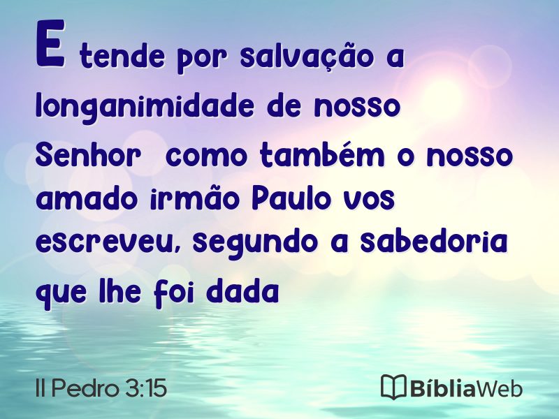 II Pedro 3:15 em imagem para compartilhar