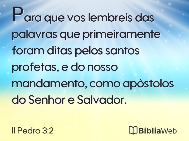 II Pedro 3:2 em imagem para compartilhar