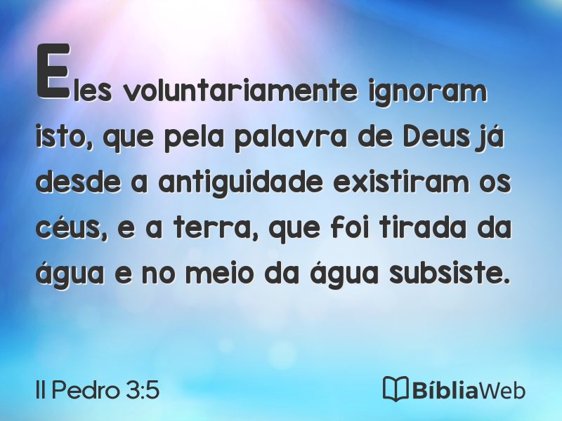 II Pedro 3:5 em imagem para compartilhar