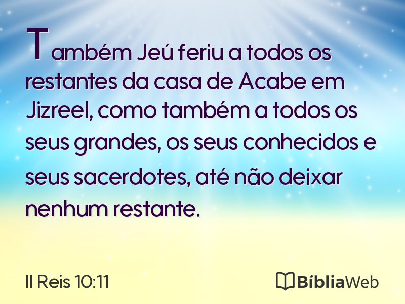 II Reis 10:11 em imagem para compartilhar