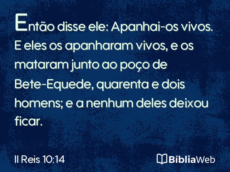 II Reis 10:14 em imagem para compartilhar