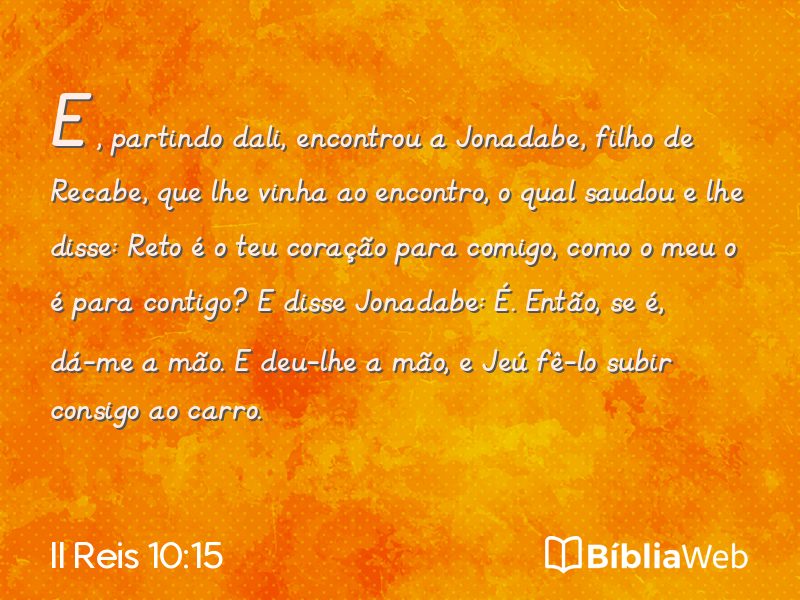 II Reis 10:15 em imagem para compartilhar