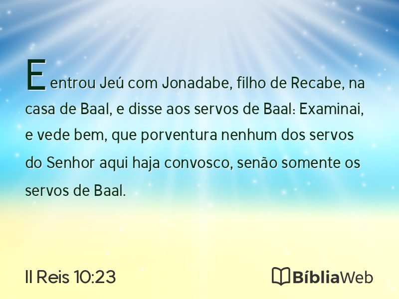 II Reis 10:23 em imagem para compartilhar