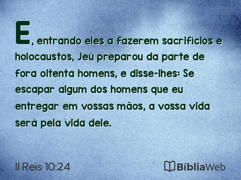 II Reis 10:24 em imagem para compartilhar