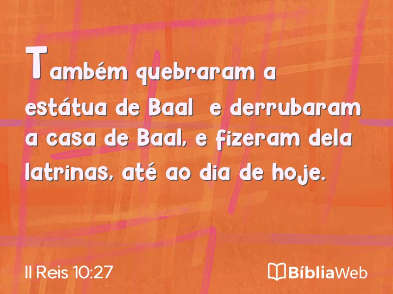 II Reis 10:27 em imagem para compartilhar