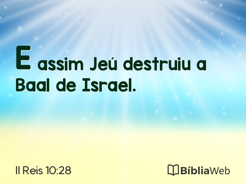 II Reis 10:28 em imagem para compartilhar
