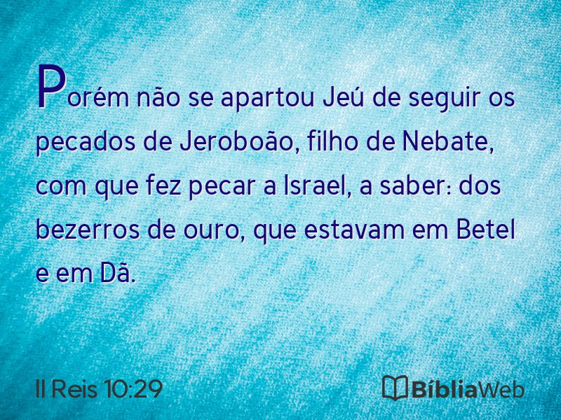 II Reis 10:29 em imagem para compartilhar