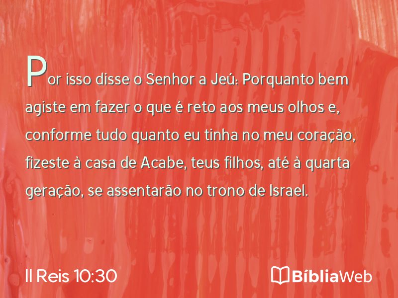 II Reis 10:30 em imagem para compartilhar