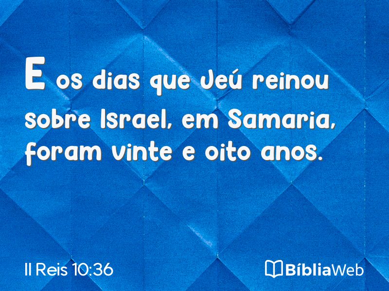 II Reis 10:36 em imagem para compartilhar