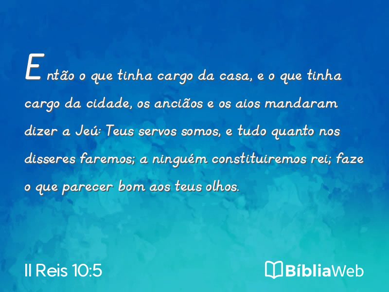 II Reis 10:5 em imagem para compartilhar