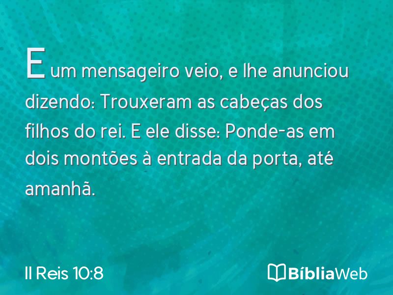 II Reis 10:8 em imagem para compartilhar