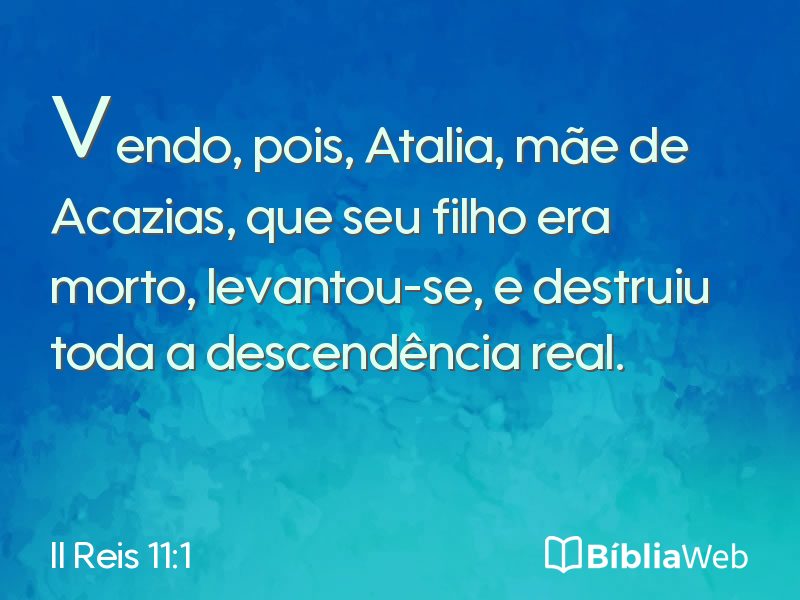 II Reis 11:1 em imagem para compartilhar