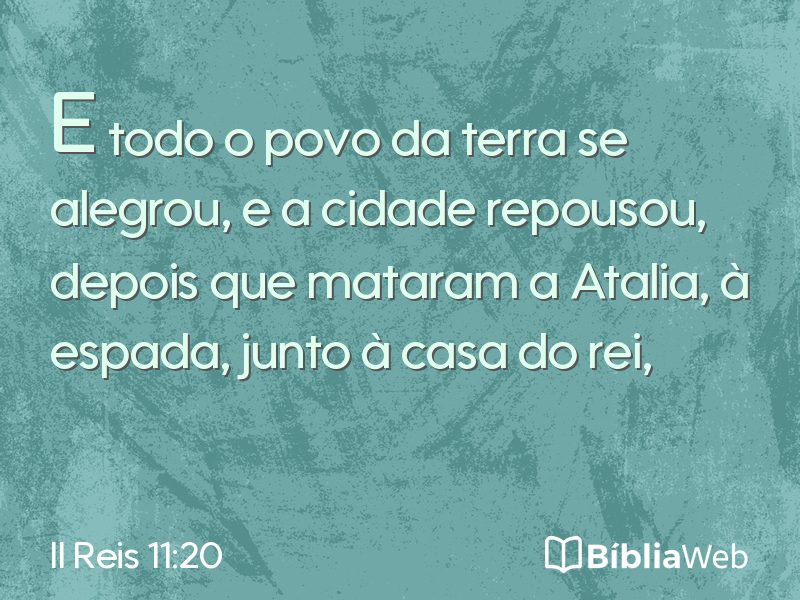 II Reis 11:20 em imagem para compartilhar