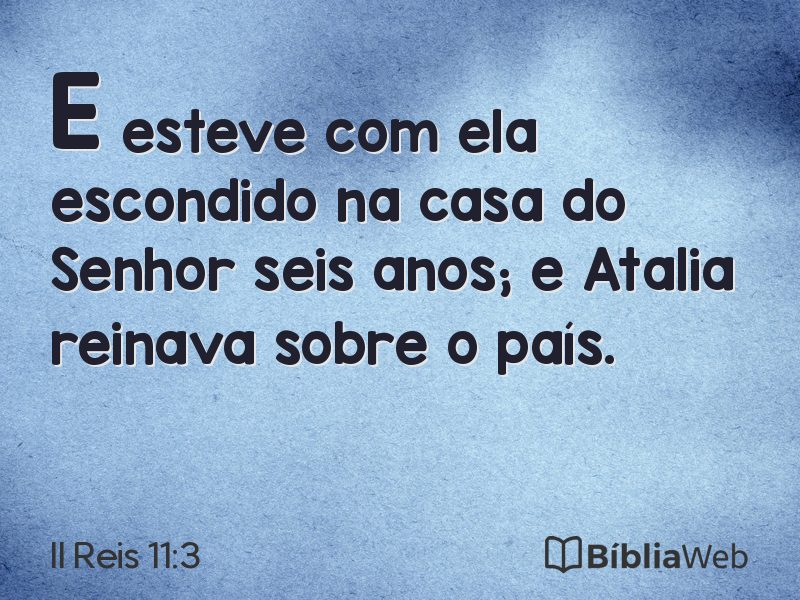 II Reis 11:3 em imagem para compartilhar