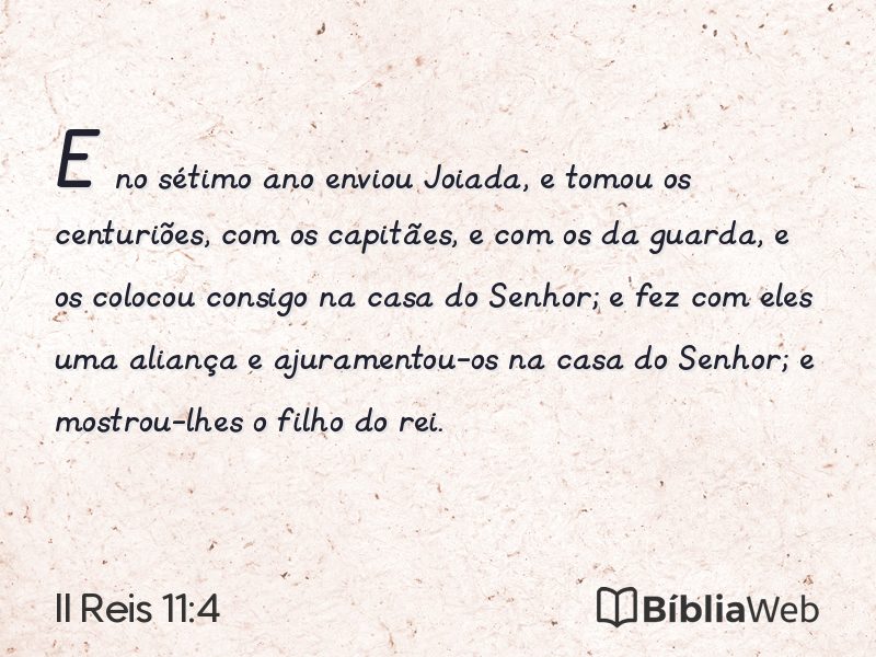 II Reis 11:4 em imagem para compartilhar