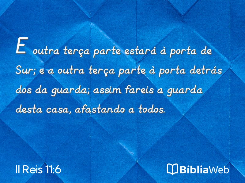 II Reis 11:6 em imagem para compartilhar