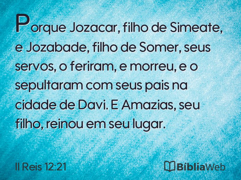 II Reis 12:21 em imagem para compartilhar