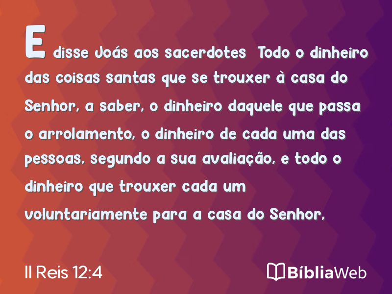 II Reis 12:4 em imagem para compartilhar