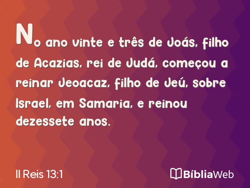 II Reis 13:1 em imagem para compartilhar