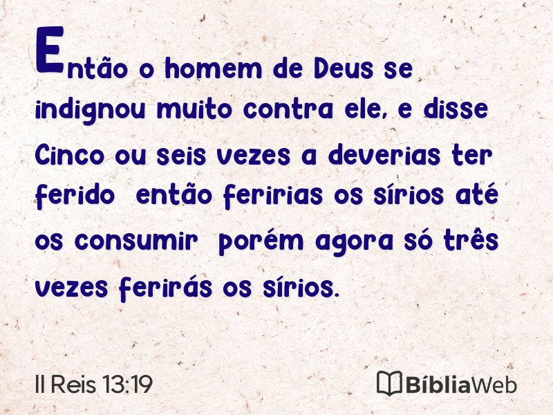 II Reis 13:19 em imagem para compartilhar