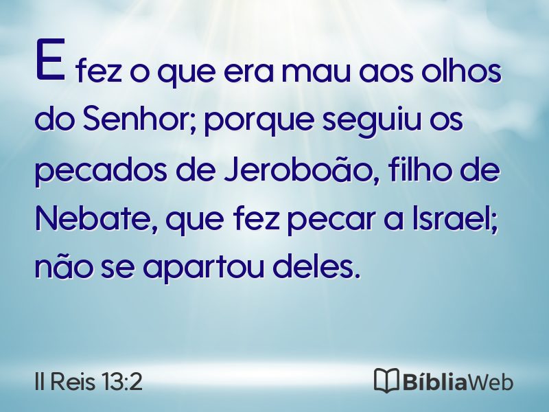 II Reis 13:2 em imagem para compartilhar