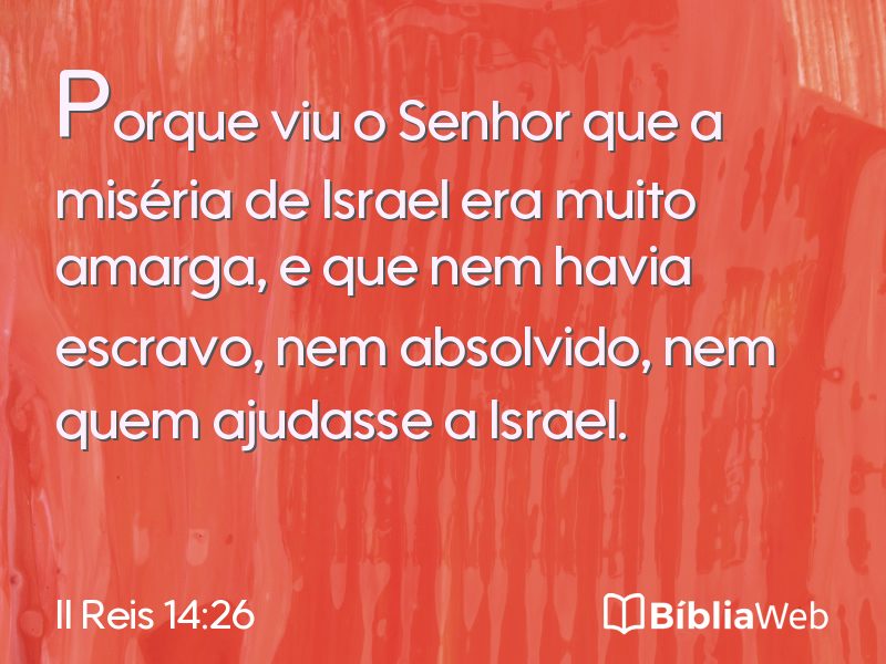 II Reis 14:26 em imagem para compartilhar