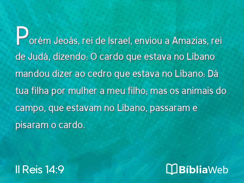 II Reis 14:9 em imagem para compartilhar