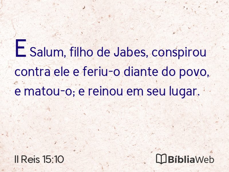 II Reis 15:10 em imagem para compartilhar