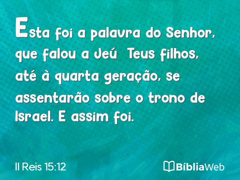 II Reis 15:12 em imagem para compartilhar