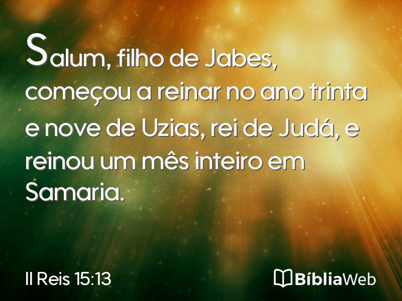 II Reis 15:13 em imagem para compartilhar