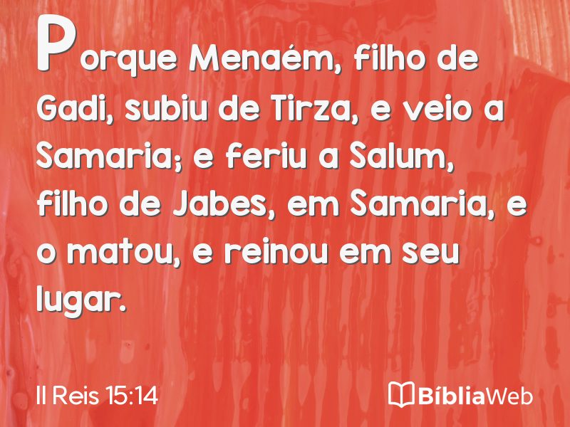 II Reis 15:14 em imagem para compartilhar