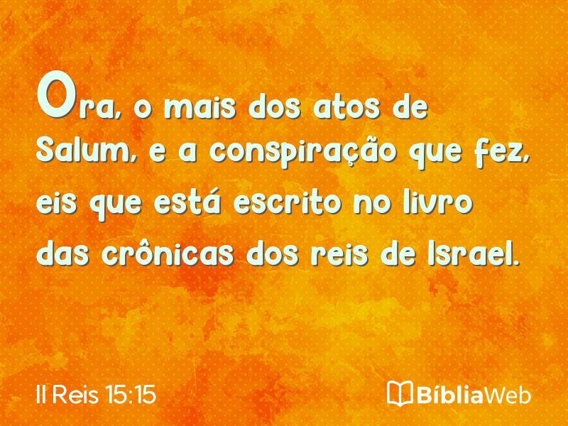II Reis 15:15 em imagem para compartilhar