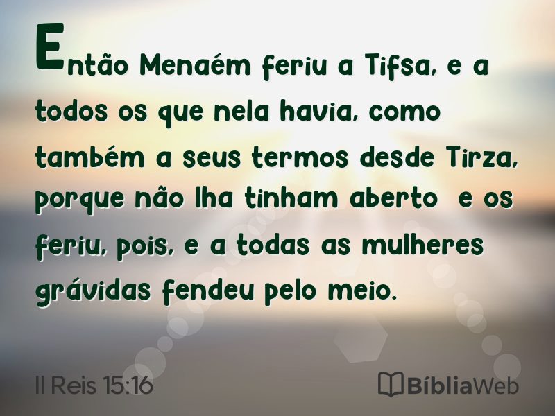 II Reis 15:16 em imagem para compartilhar