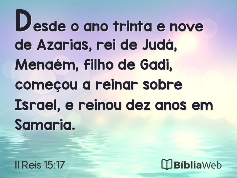 II Reis 15:17 em imagem para compartilhar