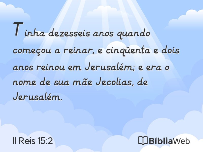 II Reis 15:2 em imagem para compartilhar