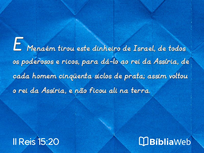II Reis 15:20 em imagem para compartilhar