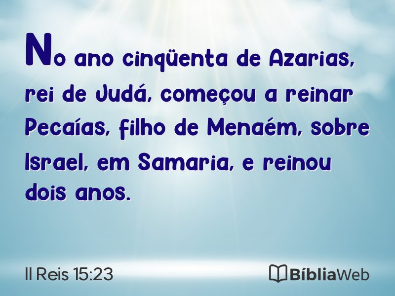 II Reis 15:23 em imagem para compartilhar