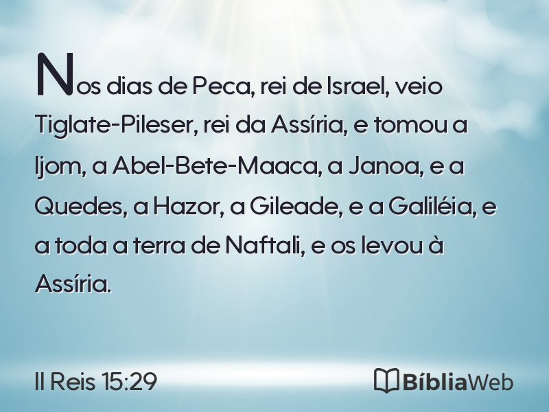 II Reis 15:29 em imagem para compartilhar